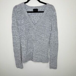 MAGASCHONI Gray V-Neck Sweater Lightweight PTP- 17.5”LENGTH- 25” Fits An XS-S
